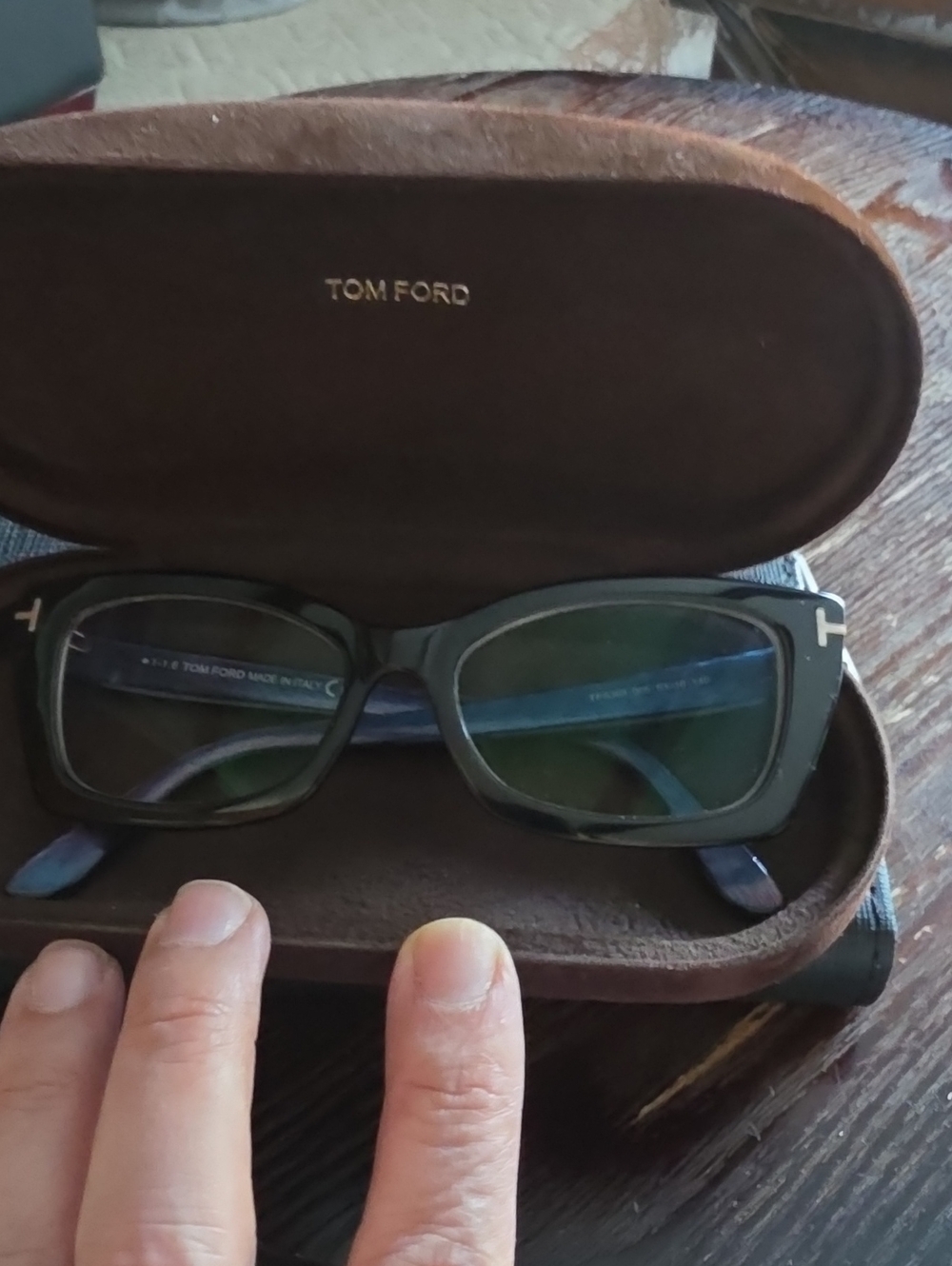 Tom Ford Black Square Optical Glasses with Subtle Logo